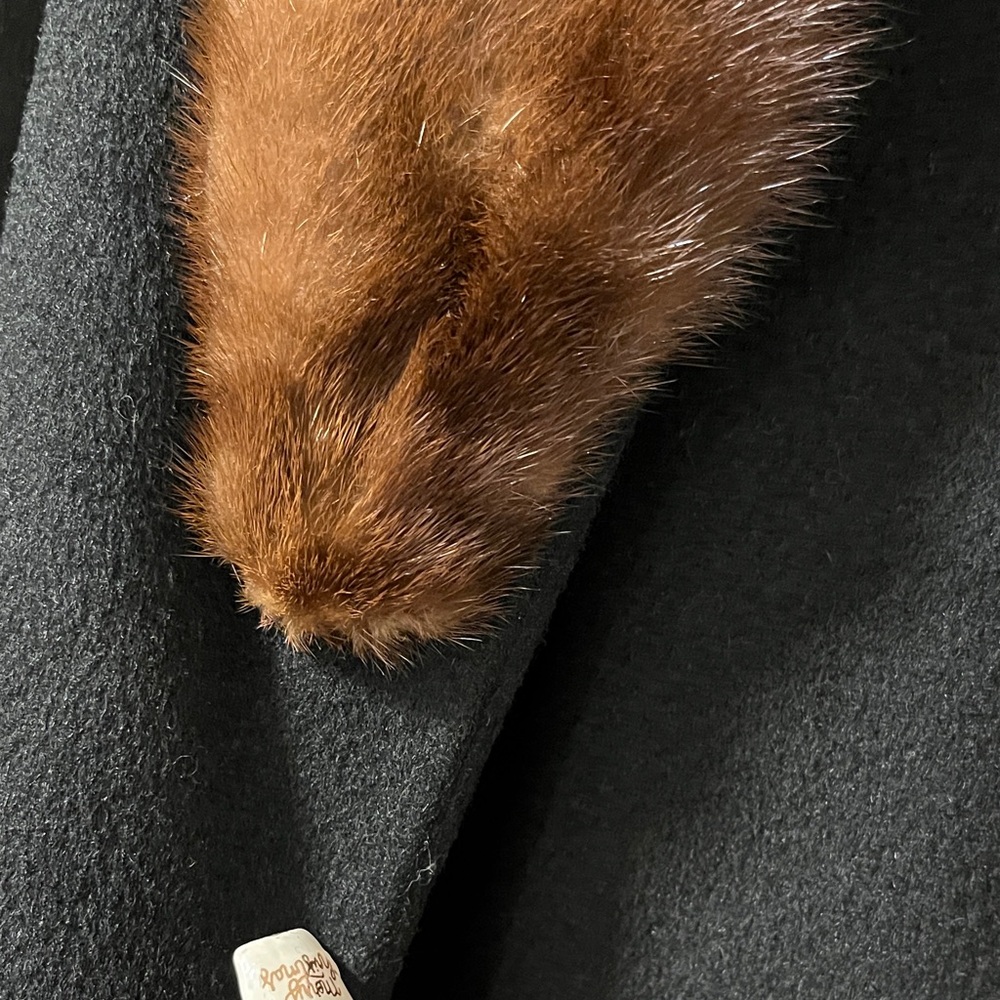Bramson wool swing coat with mink collar - Picture 4 of 7